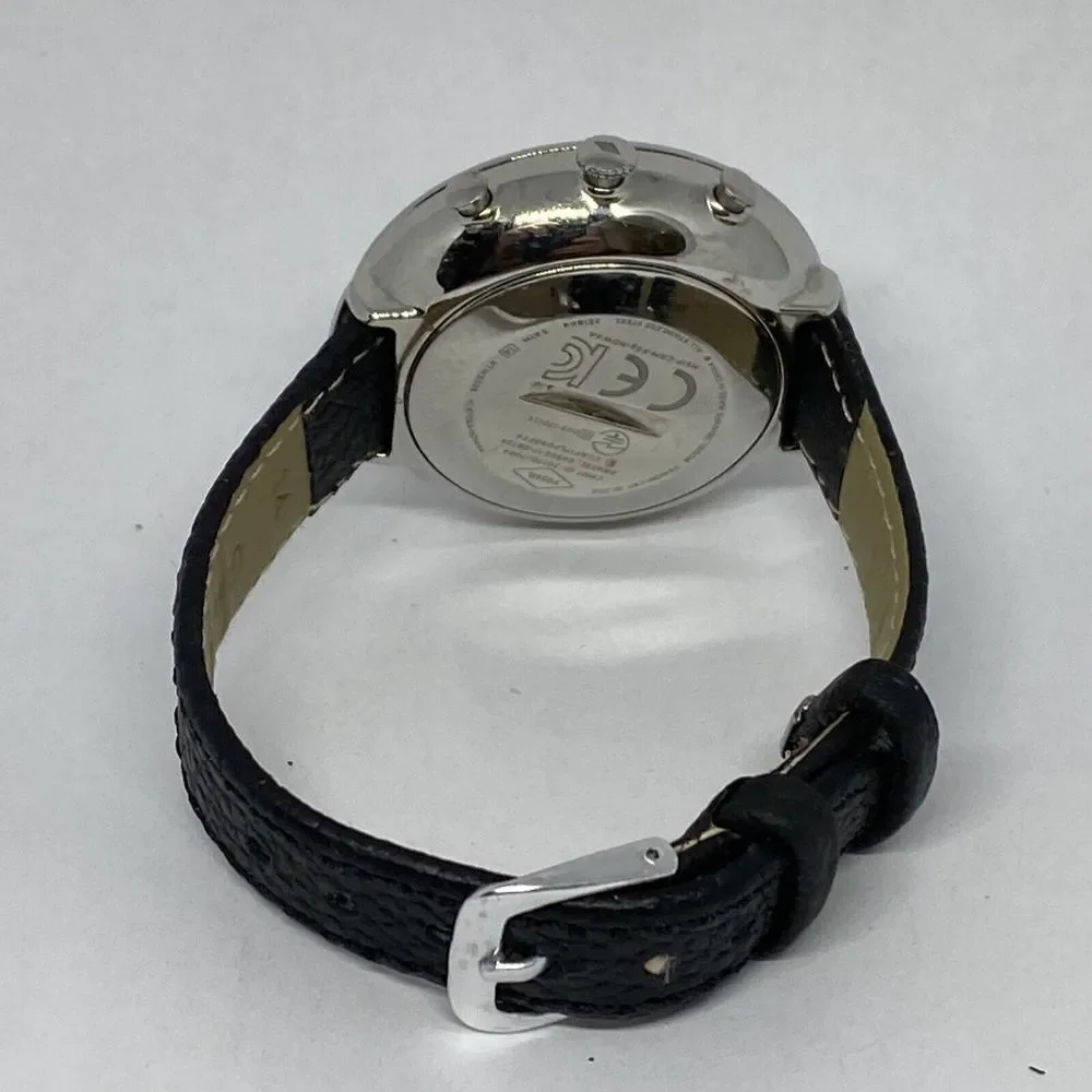 Fossil FTW5026 Women's Black Leather Silver Analog Dial Hybrid Smartwatch XX795